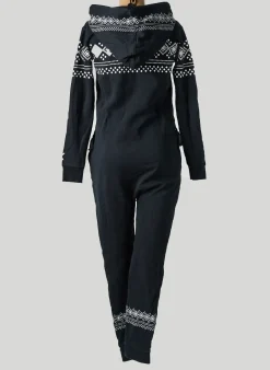 Combi-pantalon Onepiece Noir Manches Longues