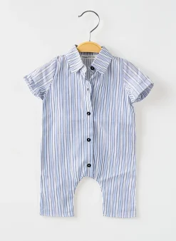 Combi-pantalon Pequeno Tocon Bleu Manches Courtes