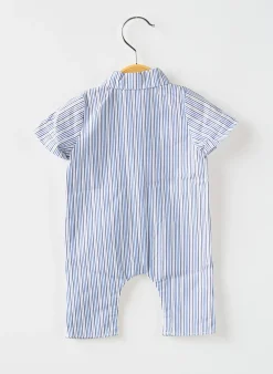 Combi-pantalon Pequeno Tocon Bleu Manches Courtes