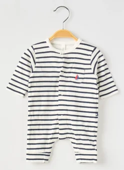 Combi-pantalon Petit Bateau Bleu Manches Longues