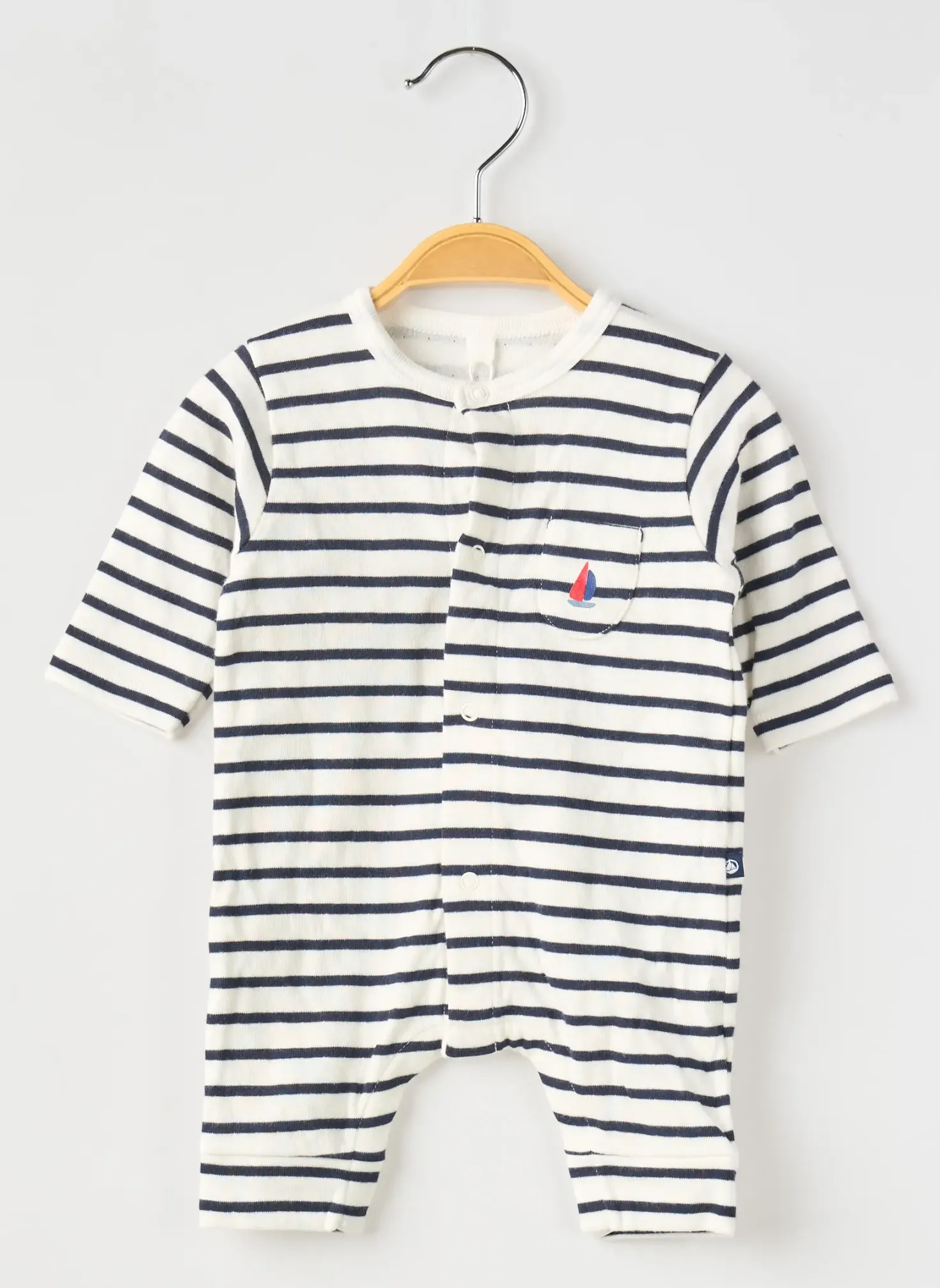 Combi-pantalon Petit Bateau Bleu Manches Longues