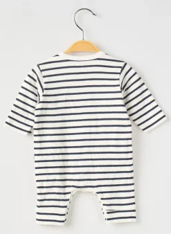 Combi-pantalon Petit Bateau Bleu Manches Longues
