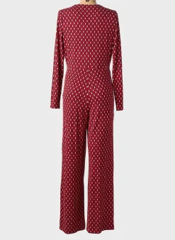 Combi-pantalon Surkana Rouge Manches Longues