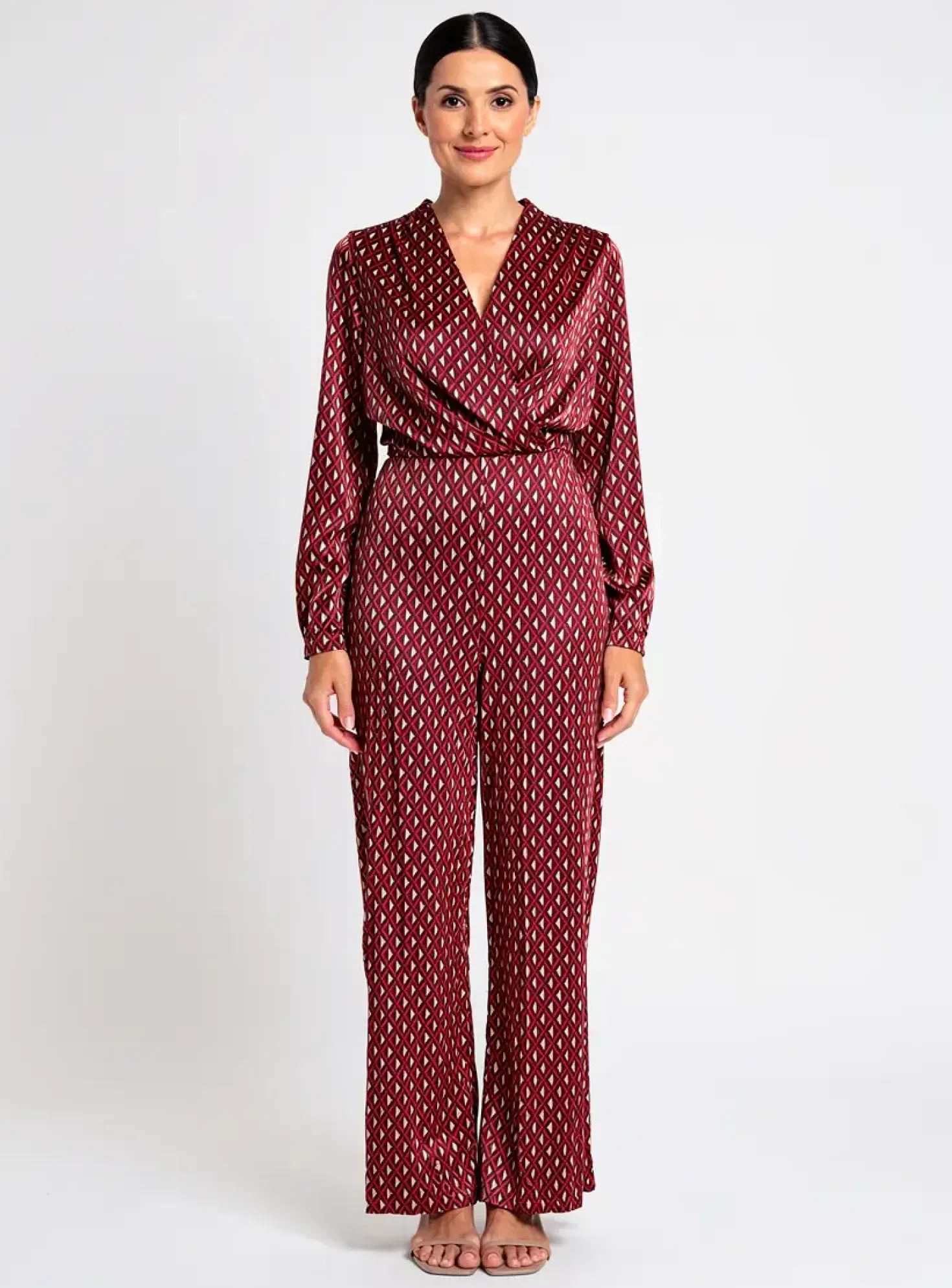 Combi-pantalon Surkana Rouge Manches Longues
