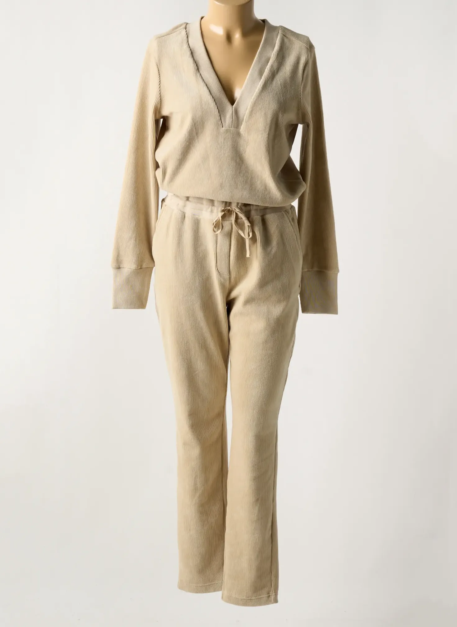 Combi-pantalon Yaya Beige Manches Longues