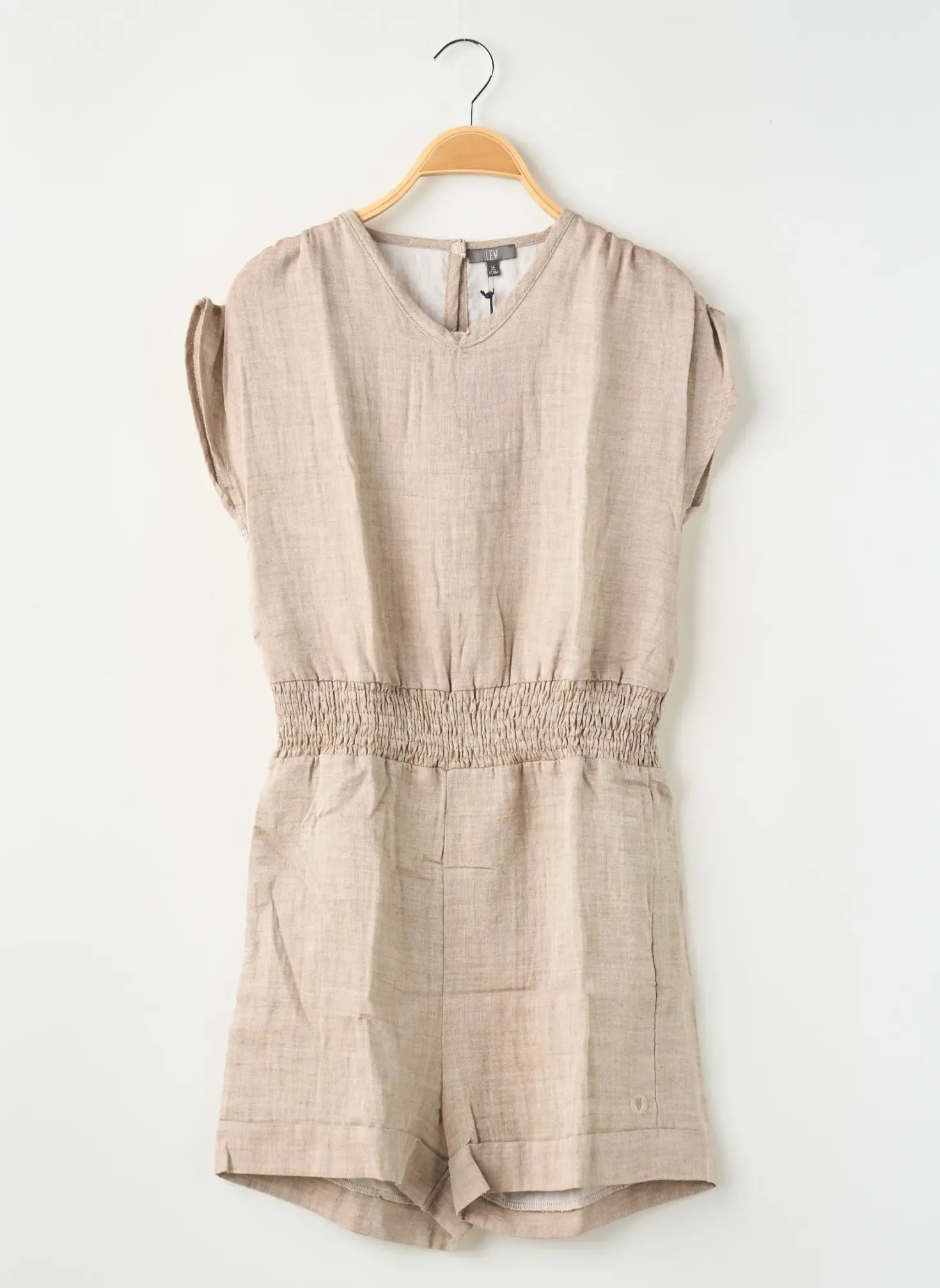 Combishort Levv Label Beige Manches Courtes