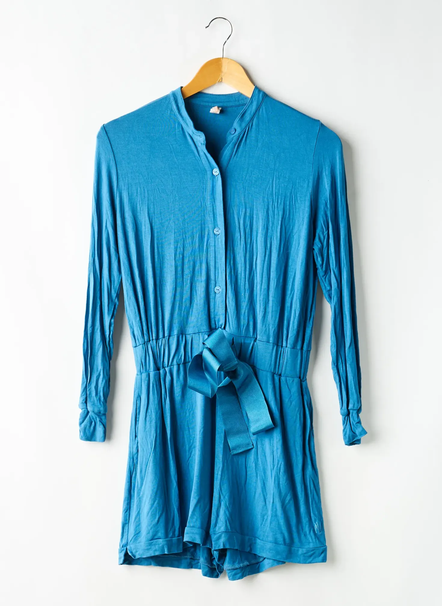 Combishort Maison Lejaby Bleu Manches Longues