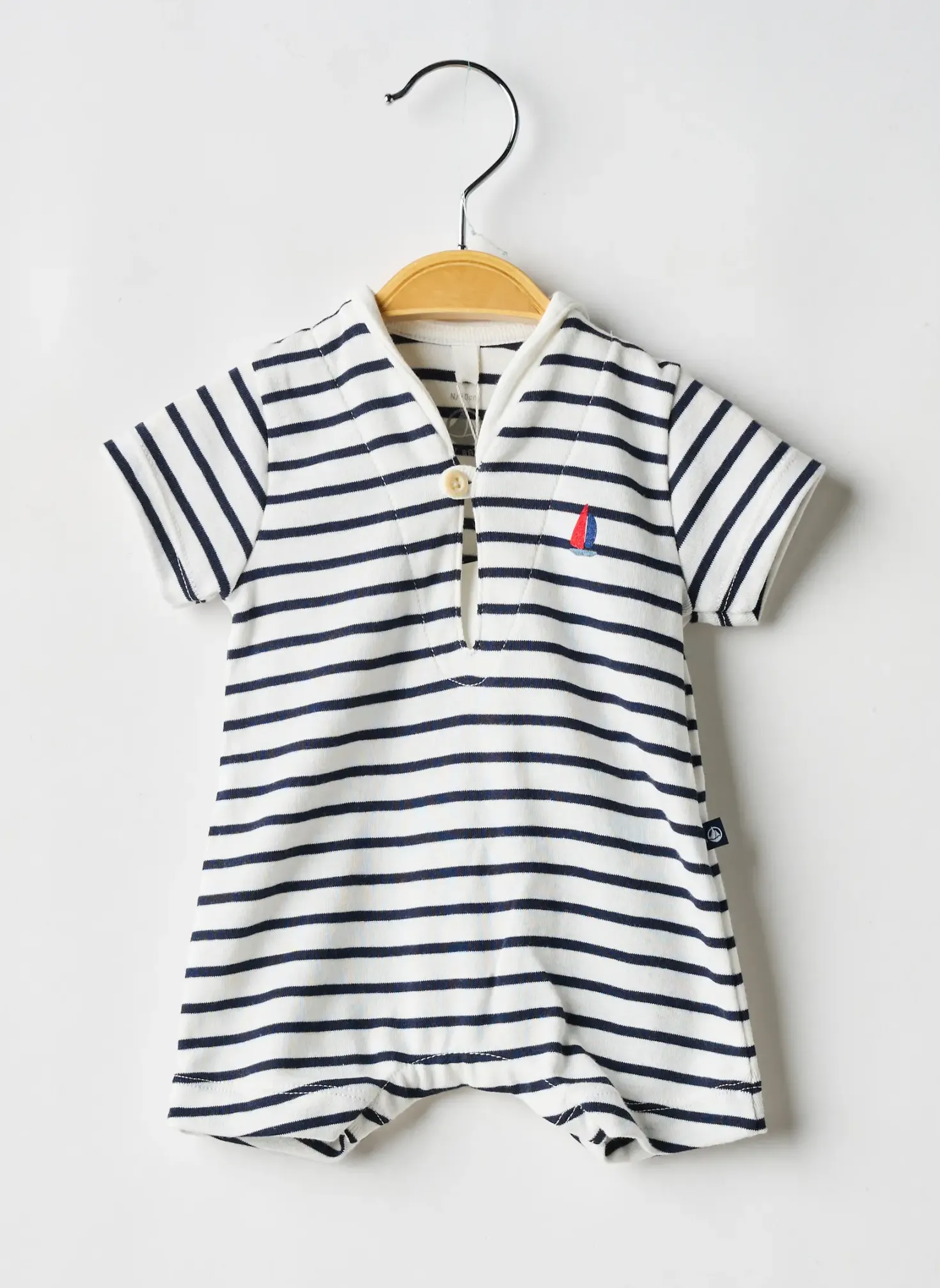 Combishort Petit Bateau Blanc Manches Courtes