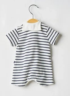 Combishort Petit Bateau Blanc Manches Courtes