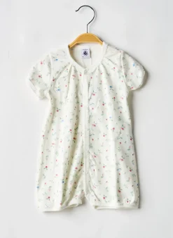 Combishort Petit Bateau Blanc Manches Courtes