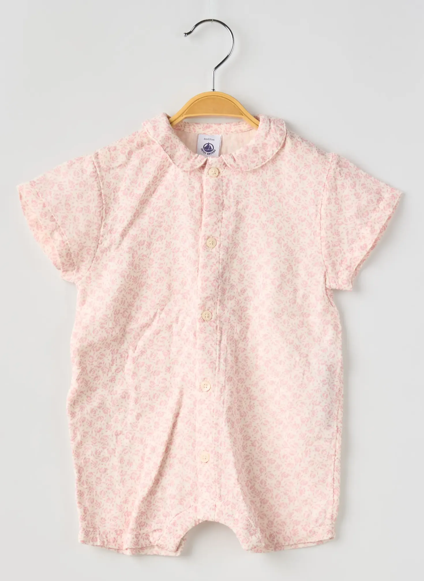 Combishort Petit Bateau Rose Manches Courtes