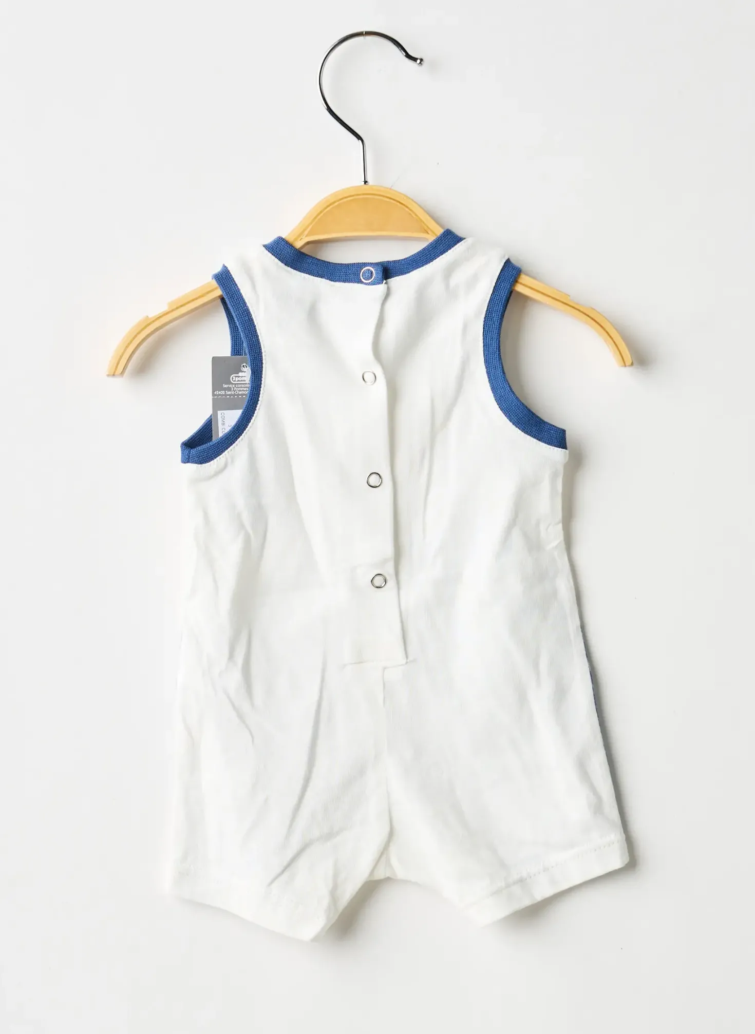 Combishort 3 Pommes Blanc Sans Manche