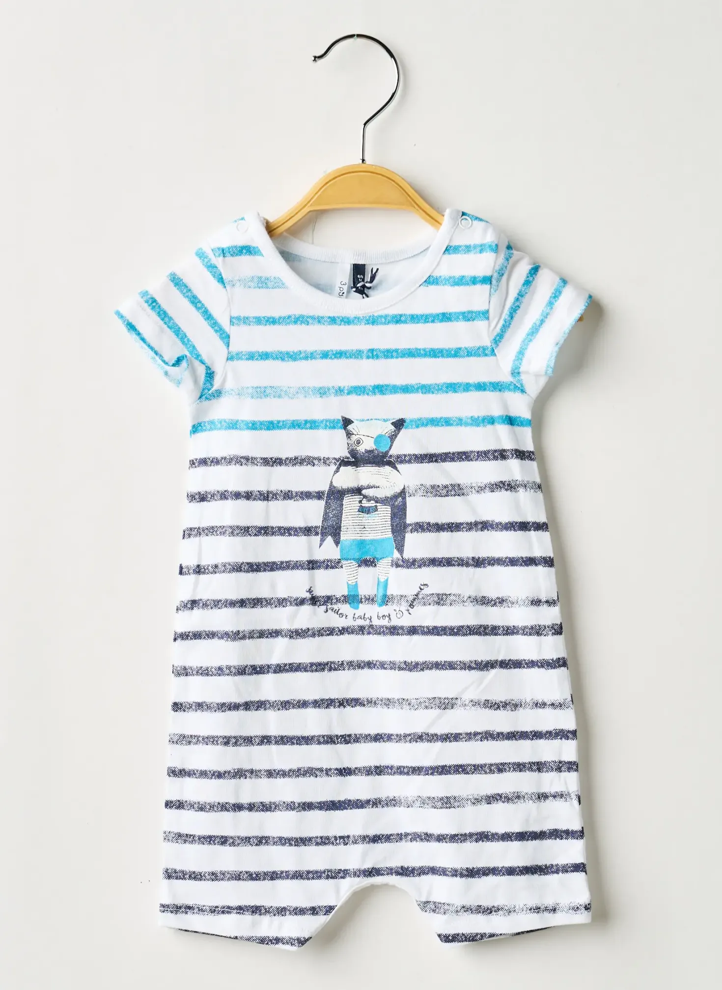 Combishort 3 Pommes Bleu Manches Courtes