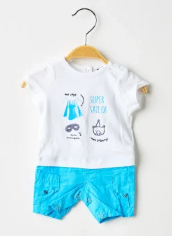 Combishort 3 Pommes Bleu Manches Courtes