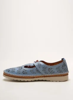 Derbies Alenoa Bleu Talon Plat Jusqu'à 3cm
