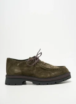 Derbies Coco Et Abricot Vert Talon Plat Jusqu'à 3cm