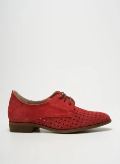 Derbies Dorking Rouge Talon Plat Jusqu'à 3cm