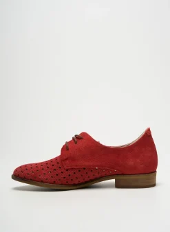 Derbies Dorking Rouge Talon Plat Jusqu'à 3cm