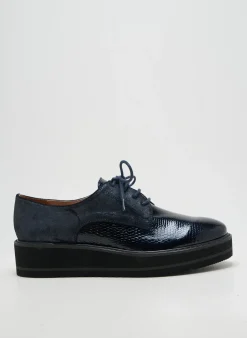Derbies Emilie Karston Bleu Talon De 4 À 6cm