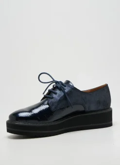Derbies Emilie Karston Bleu Talon De 4 À 6cm