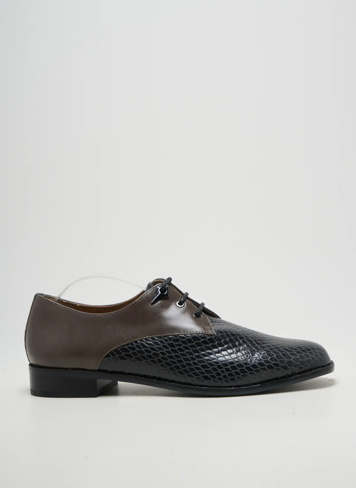 Derbies Emilie Karston Gris Talon Plat Jusqu'à 3cm