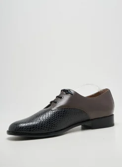 Derbies Emilie Karston Gris Talon Plat Jusqu'à 3cm