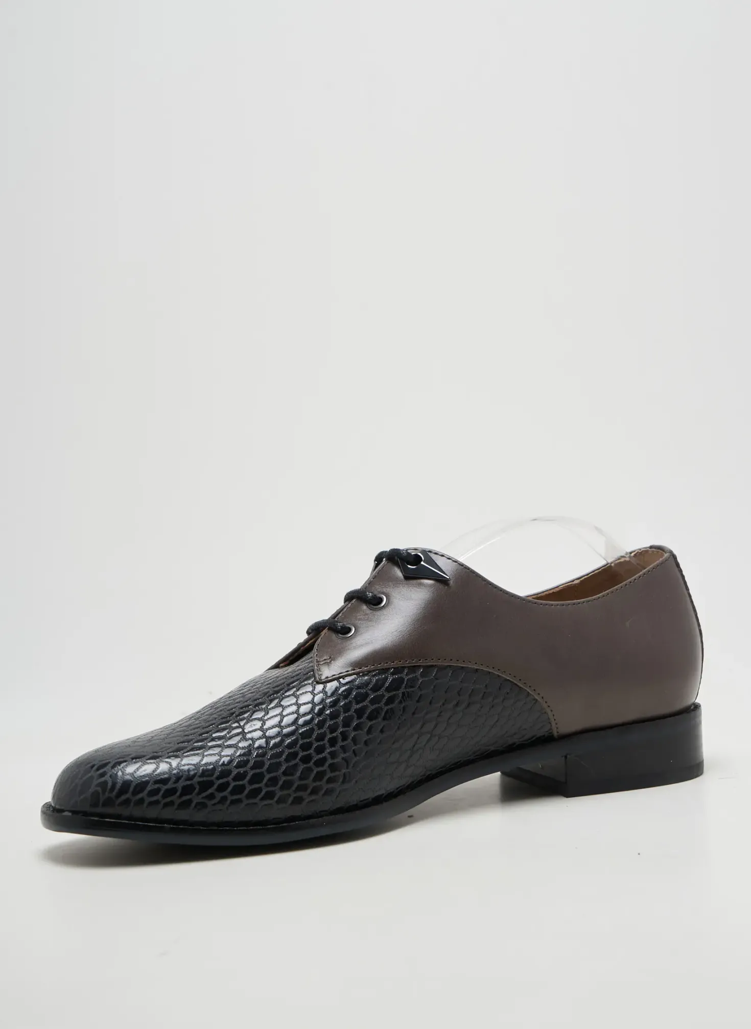 Derbies Emilie Karston Gris Talon Plat Jusqu'à 3cm
