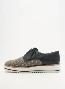 Derbies Emilie Karston Noir Talon Plat Jusqu'à 3cm