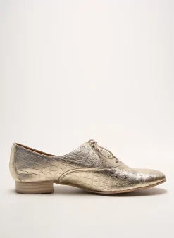 Derbies Emilie Karston Or Talon Plat Jusqu'à 3cm