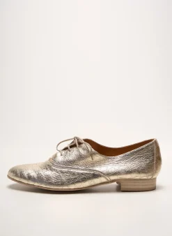 Derbies Emilie Karston Or Talon Plat Jusqu'à 3cm