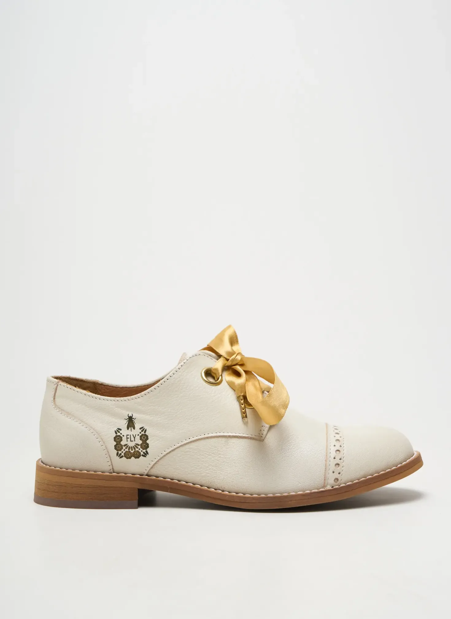 Derbies Fly London Beige Talon Plat Jusqu'à 3cm