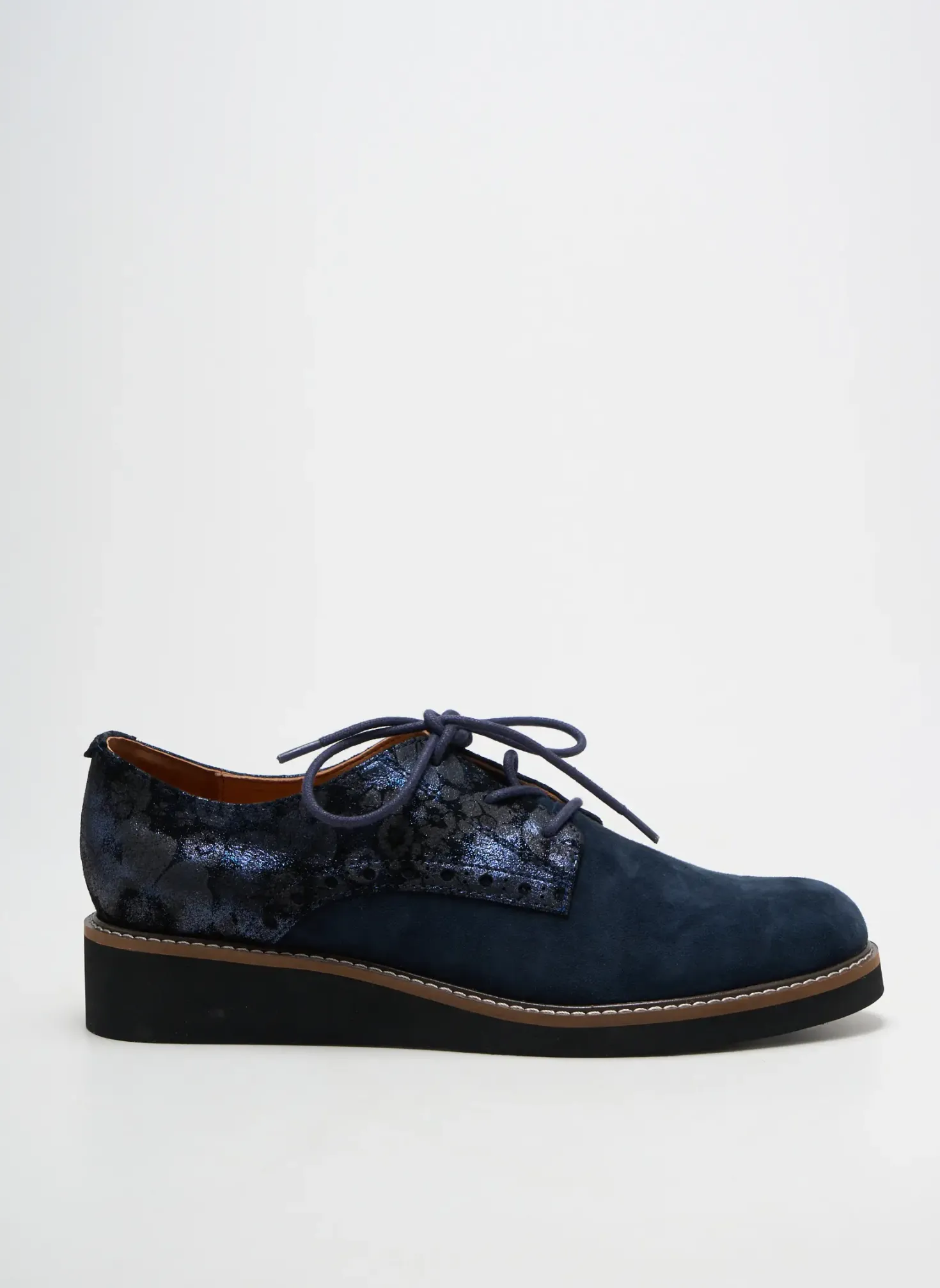 Derbies Fugitive By Francesco Rossi Bleu Talon Plat Jusqu'à 3cm