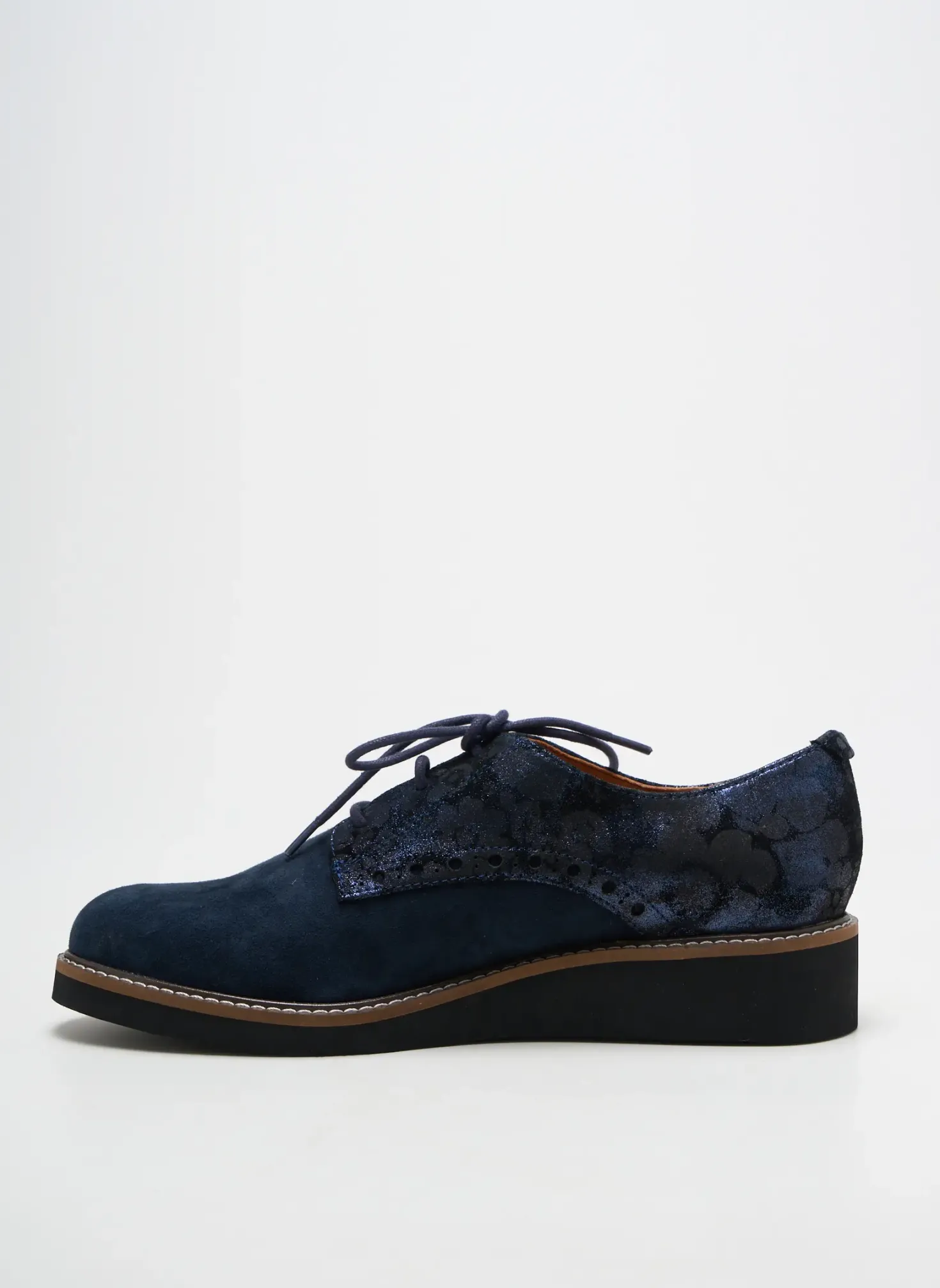 Derbies Fugitive By Francesco Rossi Bleu Talon Plat Jusqu'à 3cm
