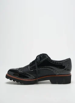 Derbies Fugitive By Francesco Rossi Noir Talon Plat Jusqu'à 3cm