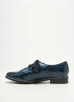 Derbies Fugitive By Francesco Rossi Bleu Talon Plat Jusqu'à 3cm