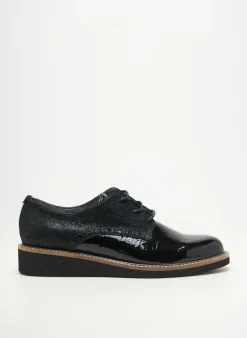 Derbies Fugitive By Francesco Rossi Noir Talon Plat Jusqu'à 3cm