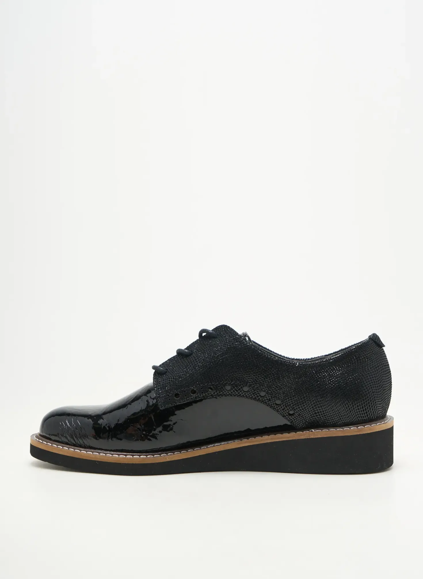 Derbies Fugitive By Francesco Rossi Noir Talon Plat Jusqu'à 3cm