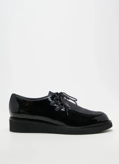 Derbies Fugitive Noir Talon Plat Jusqu'à 3cm
