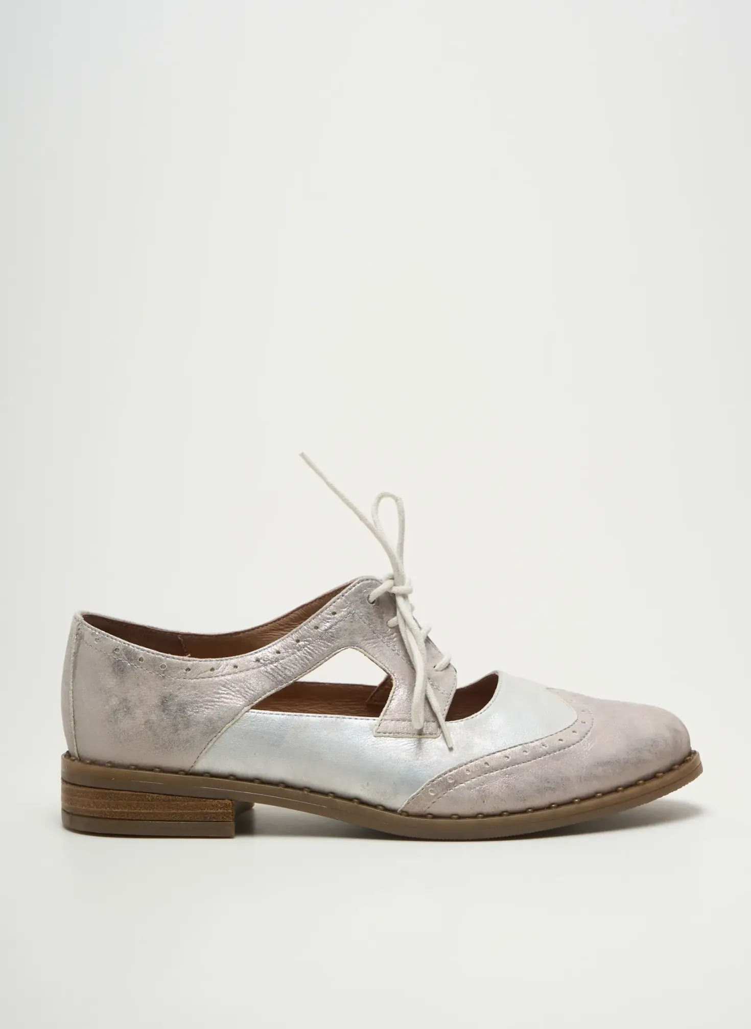 Derbies Geo-reino Argent Talon Plat Jusqu'à 3cm