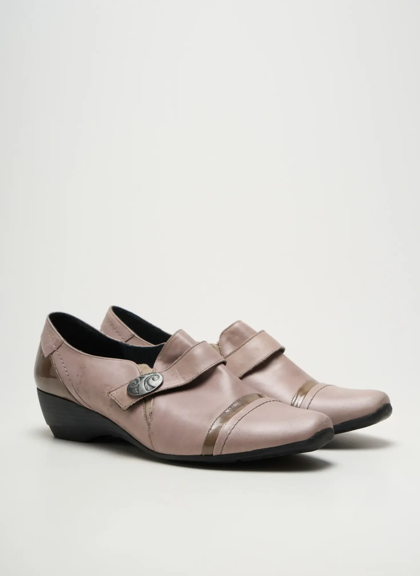 Derbies Geo-reino Beige Talon De 4 À 6cm