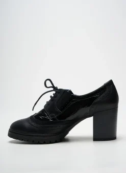 Derbies Geo-reino Noir Talon De 7 À 9cm