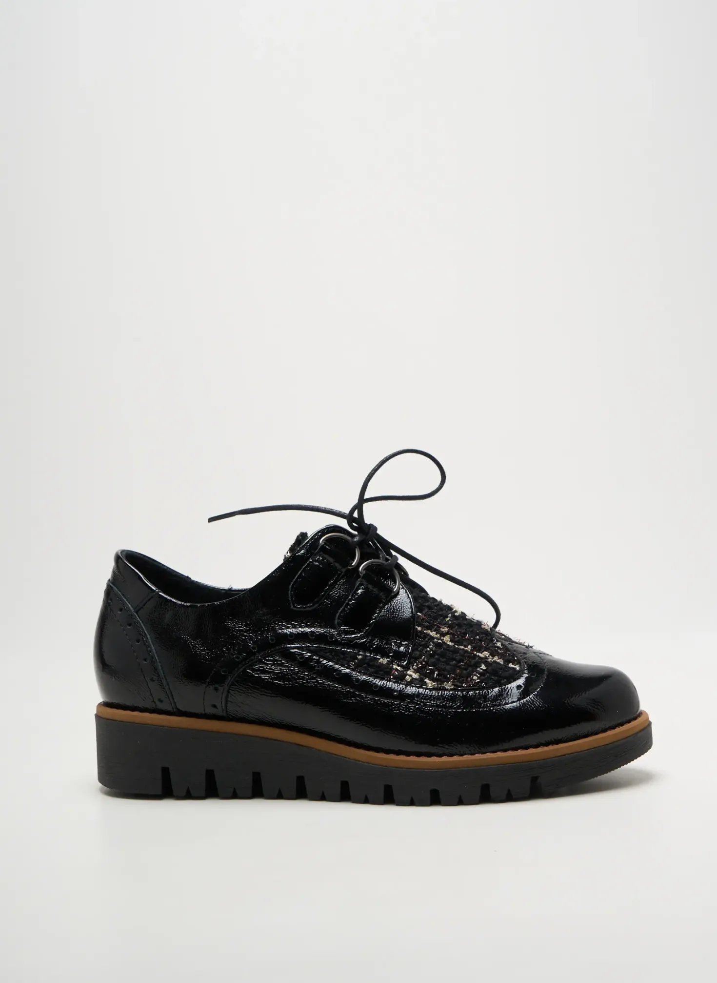 Derbies Geo-reino Noir Talon Plat Jusqu'à 3cm