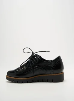 Derbies Geo-reino Noir Talon Plat Jusqu'à 3cm