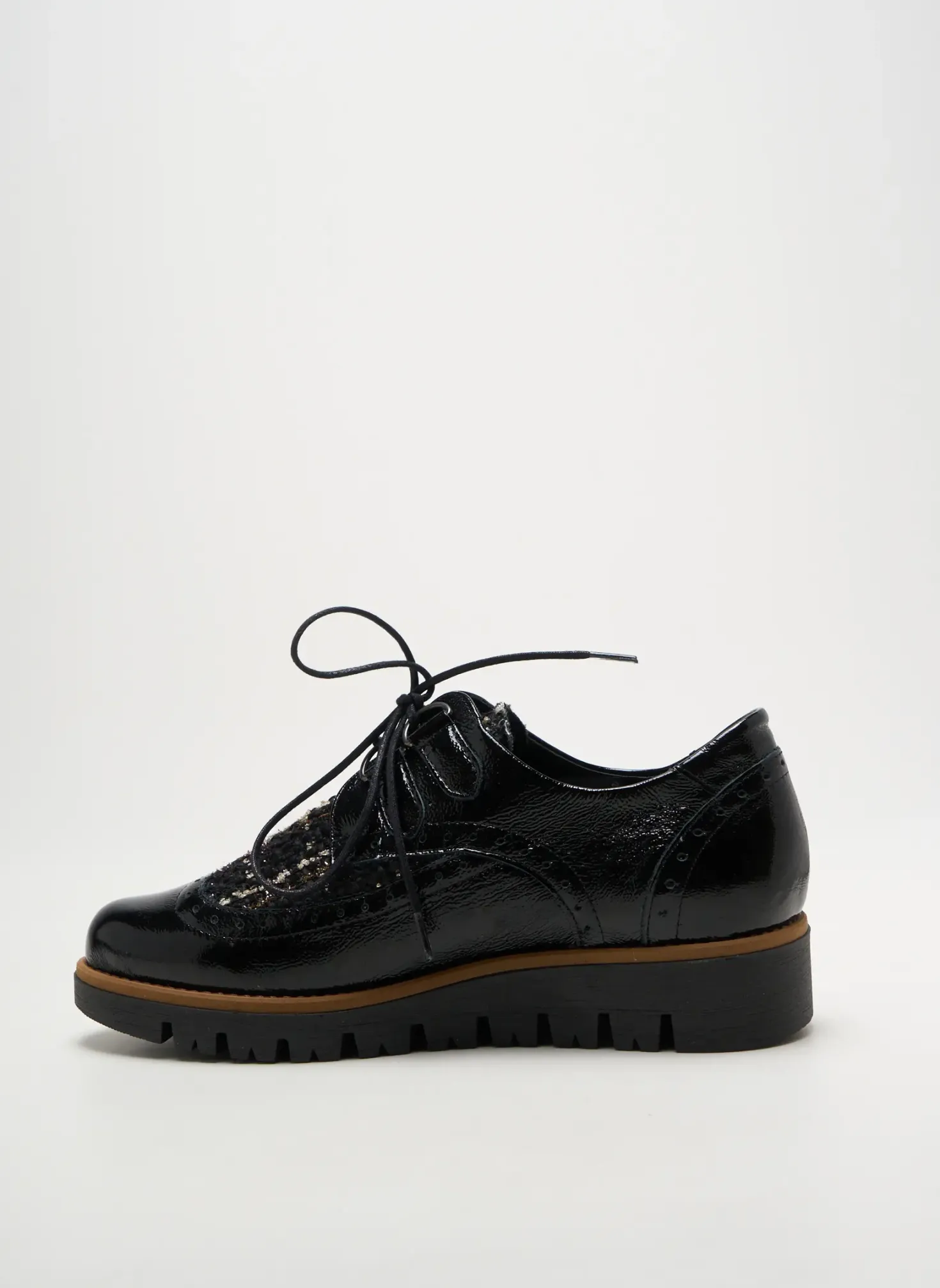 Derbies Geo-reino Noir Talon Plat Jusqu'à 3cm