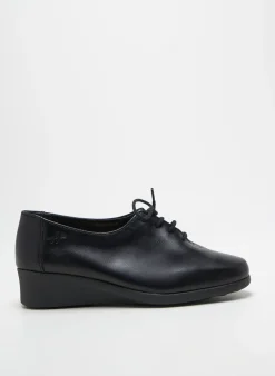 Derbies Hirica Noir Talon Plat Jusqu'à 3cm