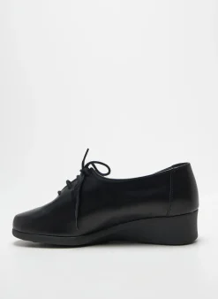 Derbies Hirica Noir Talon Plat Jusqu'à 3cm