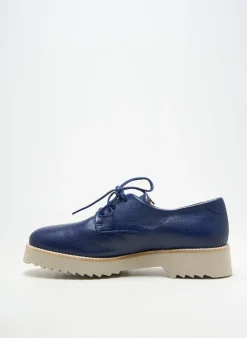 Derbies Homers Bleu Talon Plat Jusqu'à 3cm
