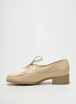 Derbies Marco Beige Talon Plat Jusqu'à 3cm
