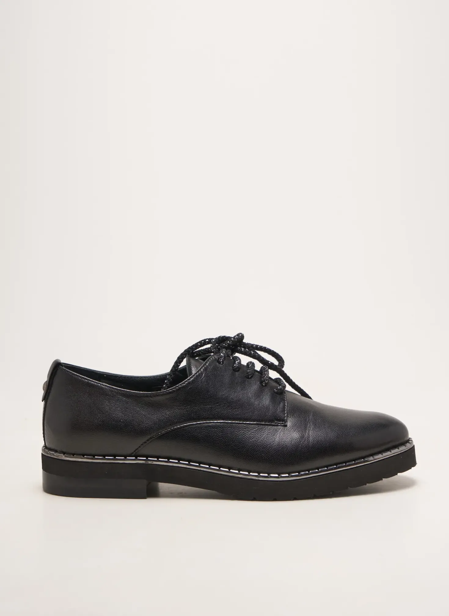 Derbies Mitica Noir Talon Plat Jusqu'à 3cm