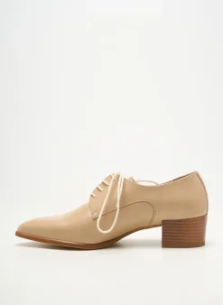 Derbies Pertini Beige Talon De 4 À 6cm
